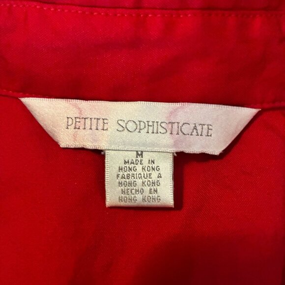 Petite Sophisticate Red Sleeveless Button Front Blouse Women’s M Petite USA Flag - Picture 5 of 6